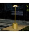 Lampe de table LED rechargeable avec charge sans fil - Or, IP54 intérieur/extérieur, tactile dimmable