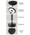 Lampe de table LED rechargeable - Noir, tactile dimmable, CCT, IP20