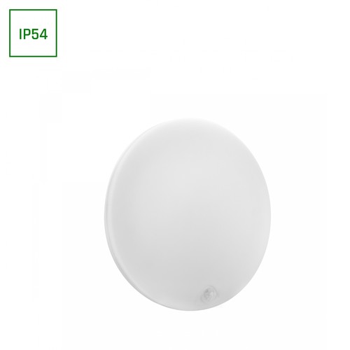 18W Nymphea Proxi PIR - IP54, Ø30cm, 30x6cm, 120°, rund, hvit