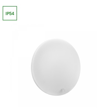 18W Nymphea Proxi PIR - IP54, Ø30cm, 30x6cm, 120°, rund, hvit