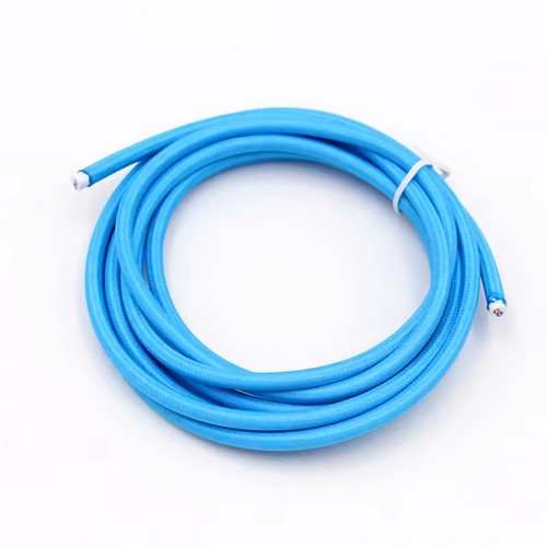 5m Stofledning 2x0.75 mm², tekstil - 230V, Lyseblå