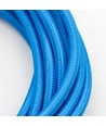 5m Stoffkabel 2x0,75 mm², tekstil - 230V, lyseblå