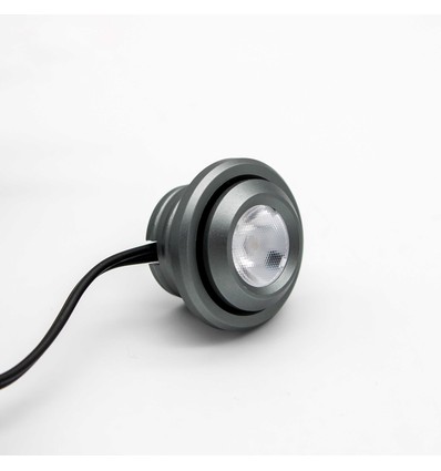 1W Ø2,9cm SPOT29 möbelspot infälld RA90 - 12V DC, Hål: Ø2 cm, Mått: Ø2,9 cm, Borstat stål