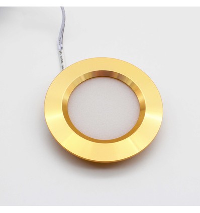 Spot de meuble encastrable 2,7W Ø6,8cm Reco68 RA92 - 12V DC, Perçage : Ø5,5 cm, Dimensions : Ø6,8 cm, Or