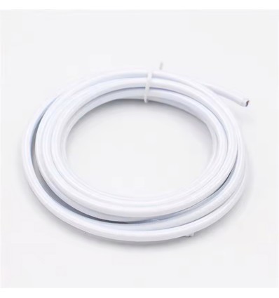 5m Stoffkabel 2x0,75 mm², tekstil - 230V, Hvit