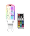 Lot de 2 ampoules LED G9 2W RGBW - Télécommande RF incluse