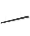 36W LED lichtlijn - 120cm, 120 lm/W, Zwart, plafondlamp voor kantoor, incl. draadophanging