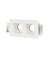 Spot encastrable double en plâtre - Carré, blanc, pour 2x GU10/GU5.3, max 35W, IP20
