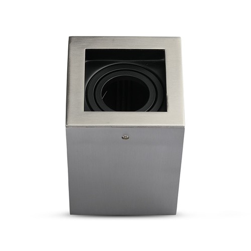 Spot encastrable GU10, carré - Nickel satiné, aluminium, sans source lumineuse
