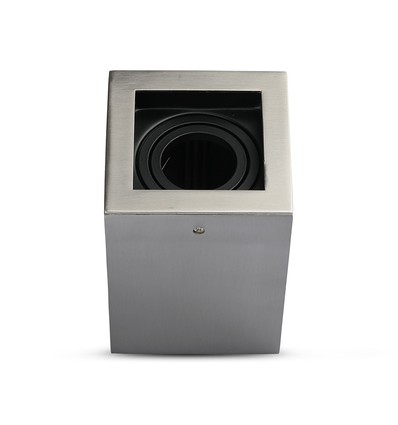 Spot encastrable GU10, carré - Nickel satiné, aluminium, sans source lumineuse