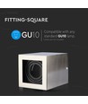 GU10 infällnadsspot, fyrkantig - Satin nickel, aluminium, utan ljuskälla