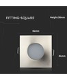 Spot encastrable GU10, carré - Nickel satiné, IP54 salle de bain, Perçage : Ø7,5 cm, Dim : 8,4 x 8,4 cm