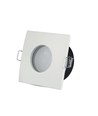 Spot encastrable GU10, carré - Blanc, IP54, Perçage : Ø7,5 cm, Dim : 84x84 mm, alliage de zinc