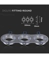3xGU10 infälld spot - Rund, borstad aluminium, IP20 inomhus, utan ljuskälla