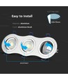 Spot encastrable 3xGU10 - Rond, aluminium brossé, IP20 intérieur, sans source lumineuse