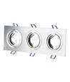 Spot encastrable 3xGU10, carré - Aluminium brossé, fonte d'aluminium, sans source lumineuse