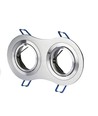 Spot encastrable GU10 double - Rond, aluminium brossé, orientable, sans source lumineuse