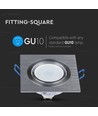 GU10/MR16 Vierkante downlight - Zonder lichtbron, Zaagmaat: 7,5x7,5 cm, afmetingen: 9,1x9,1 cm