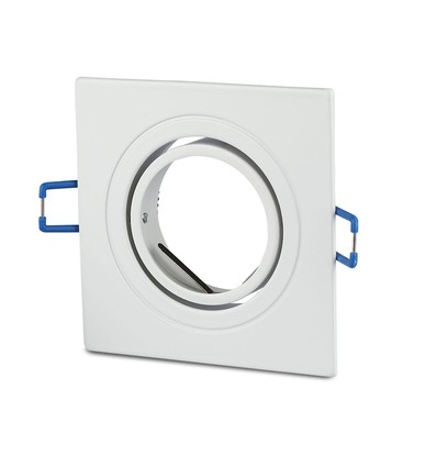 GU10 indbygningsspot - Kvadratisk, hvid, aluminium, hul: Ø7,5 cm, mål: 9,1 x 9,1 cm