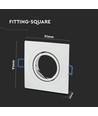 Spot encastrable GU10 - Carré, blanc, aluminium, perçage : Ø7,5 cm, dim : 9,1 x 9,1 cm