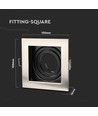 Spot encastrable GU10, carré - Nickel satiné, 100x100mm, sans source lumineuse
