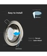 Spot encastrable GU10 - Rond, nickel satiné, orientable, Perçage : Ø9,0 cm, Dim : Ø10,0 cm, IP20 intérieur