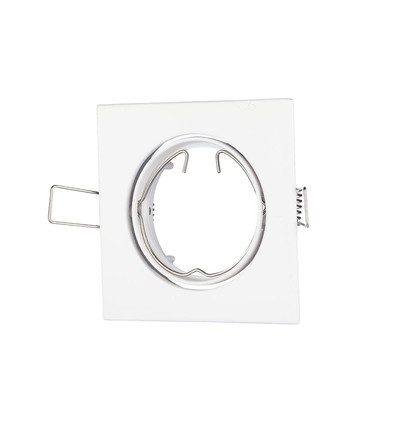 Spot encastrable GU10 - Carré, blanc, aluminium, sans source lumineuse