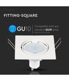 Spot encastrable GU10 - Carré, blanc, aluminium, sans source lumineuse