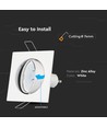 Spot encastrable GU10 - Carré, blanc, aluminium, sans source lumineuse