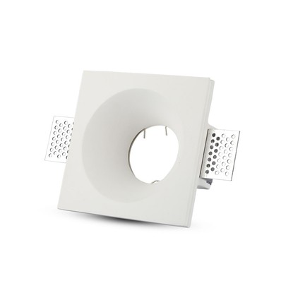 Downlight GU10 pour plafond en plaques de plâtre à encastrer - Sans source lumineuse ni douille, 12x12cm, carré, encastré