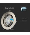 Spot encastrable GU10 rond - Nickel satiné, aluminium, perçage Ø85 mm, IP20 intérieur