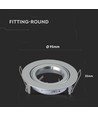 Spot encastrable GU10, rond - Gris argent, Ø95mm, IP20 intérieur, sans source lumineuse