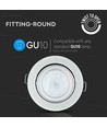 Spot encastrable GU10, rond - Gris argent, Ø95mm, IP20 intérieur, sans source lumineuse
