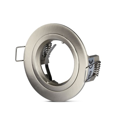 GU10 infälld spot - Satin nickel, rund, aluminium, hål: Ø7,3 cm, mått: Ø8,1 cm