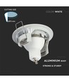GU10 inbouwspot - Wit, aluminium, IP20 binnen, Gat: Ø7,3 cm, Afm: Ø8,1 cm