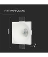 Spot encastrable carré en plâtre blanc - Pour GU10, 121 x 121 mm, IP20 intérieur, peut être peint