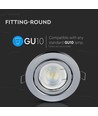 Spot encastrable GU10, rond - Acier inoxydable, orientable, perçage : Ø7,4 cm, IP20