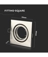 Spot encastrable GU10 - Nickel satiné, carré, perçage : Ø7,4 cm, Ferrum