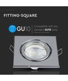 GU10/MR16 Firkantet downlight - Uten lyskilde, IP20, Hull: 7,4x7,4 cm, Mål: 9,9x9,9 cm