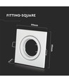 Downlight carré GU10/MR16 - Sans source lumineuse, IP20, Découpe : 7,4x7,4 cm, Dimensions : 9,9x9,9 cm