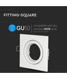 GU10/MR16 Firkantet downlight - Uten lyskilde, IP20, Hull: 7,4x7,4 cm, Mål: 9,9x9,9 cm