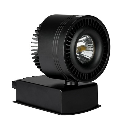 Spot sur rail LED COB 33W, RA95 - Noir, 1800lm, blanc froid