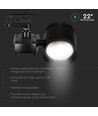 Spot sur rail monophasé COB 40W - 22 degrés, noir, 2600lm, IP20