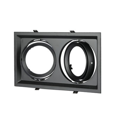 Dubbel infällnadsspot för 2x AR111 - Svart, aluminium, 32,5 x 17,4 cm, IP20, utan ljuskälla