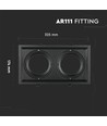 Double spot encastrable pour 2x AR111 - Noir, aluminium, 32,5 x 17,4 cm, IP20, sans source lumineuse