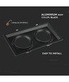 Double spot encastrable pour 2x AR111 - Noir, aluminium, 32,5 x 17,4 cm, IP20, sans source lumineuse