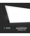 120x30 LED panel, 45W - 80lm/W, hvit kant, IP20 innendørs