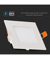 6W 12x12cm LED innfellingspanel - Hull: 11x11 cm, Mål: 12x12 cm