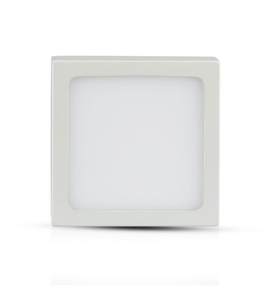 Plafonnier LED carré 12W - 900lm, 140x140mm, flicker free, bord blanc