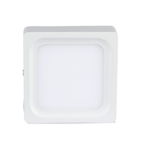 Panneau LED saillie carré 15W - 1500lm, 15,5x15,5cm, bord blanc, blanc chaud